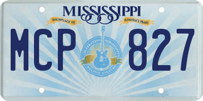 MS license plate MCP827
