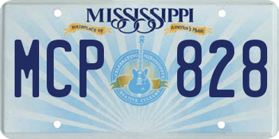 MS license plate MCP828