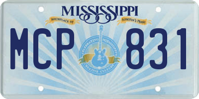 MS license plate MCP831