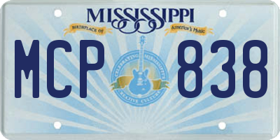 MS license plate MCP838