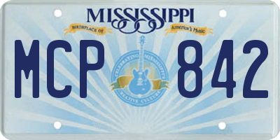 MS license plate MCP842