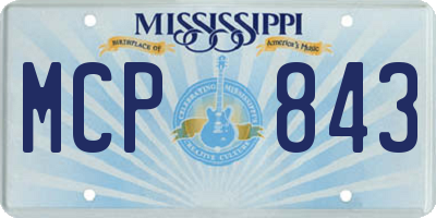 MS license plate MCP843