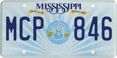 MS license plate MCP846