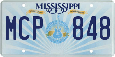 MS license plate MCP848