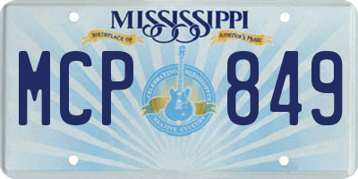 MS license plate MCP849