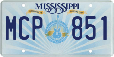 MS license plate MCP851