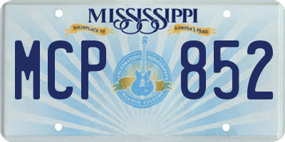 MS license plate MCP852