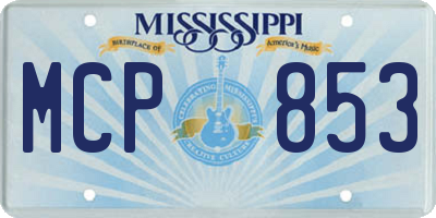 MS license plate MCP853