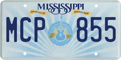 MS license plate MCP855