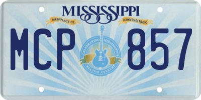 MS license plate MCP857
