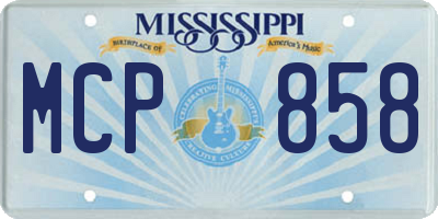 MS license plate MCP858