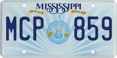 MS license plate MCP859