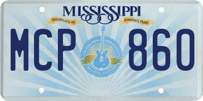 MS license plate MCP860