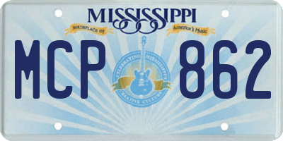 MS license plate MCP862