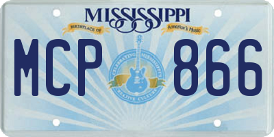 MS license plate MCP866