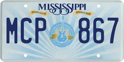 MS license plate MCP867
