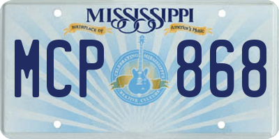 MS license plate MCP868