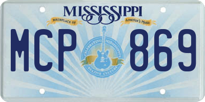 MS license plate MCP869