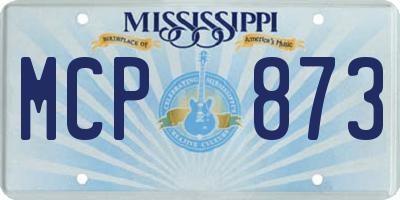 MS license plate MCP873