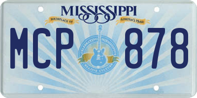 MS license plate MCP878