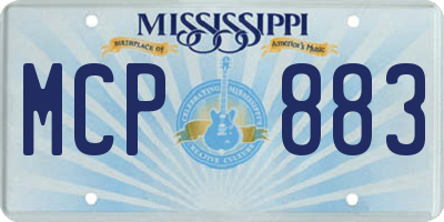 MS license plate MCP883