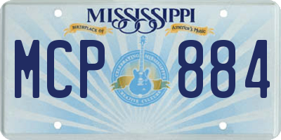 MS license plate MCP884