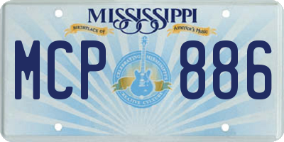 MS license plate MCP886