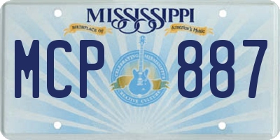 MS license plate MCP887