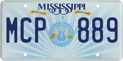 MS license plate MCP889