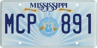 MS license plate MCP891