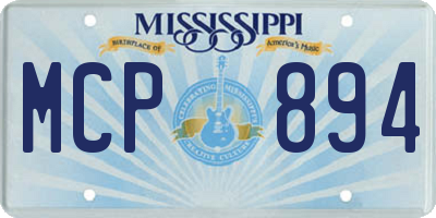 MS license plate MCP894
