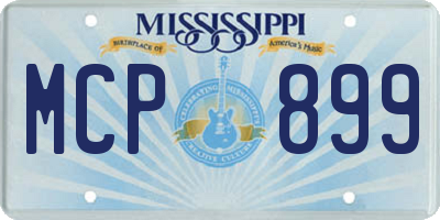 MS license plate MCP899