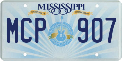 MS license plate MCP907