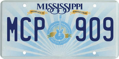 MS license plate MCP909