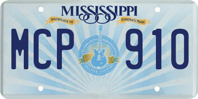 MS license plate MCP910