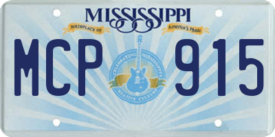 MS license plate MCP915