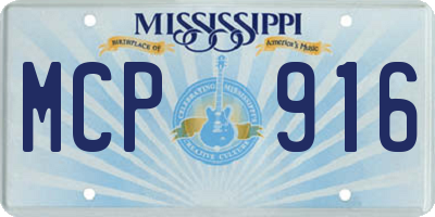 MS license plate MCP916