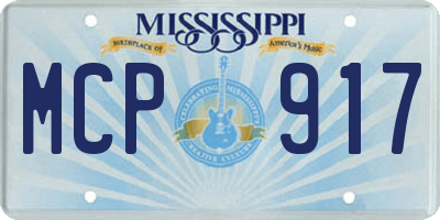 MS license plate MCP917