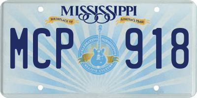 MS license plate MCP918