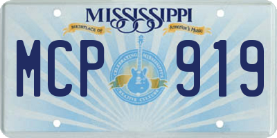 MS license plate MCP919