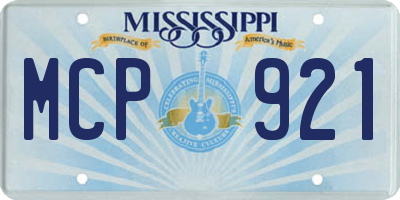 MS license plate MCP921