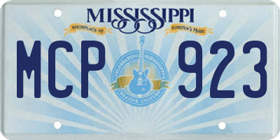 MS license plate MCP923