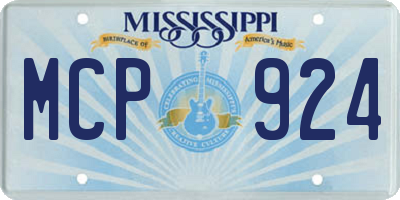 MS license plate MCP924