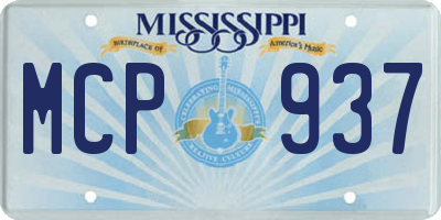 MS license plate MCP937
