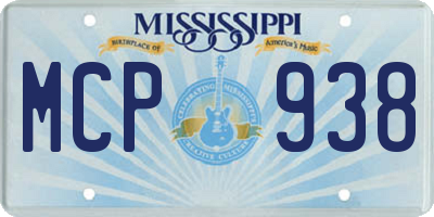 MS license plate MCP938