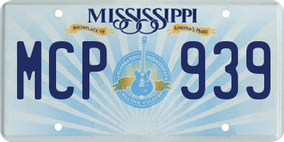 MS license plate MCP939