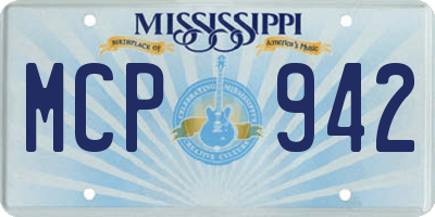 MS license plate MCP942