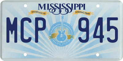 MS license plate MCP945