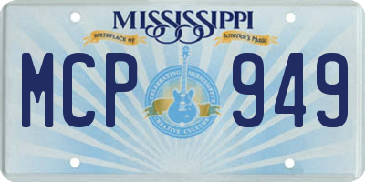 MS license plate MCP949
