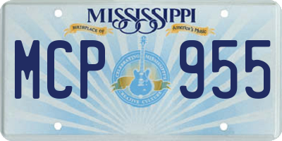 MS license plate MCP955